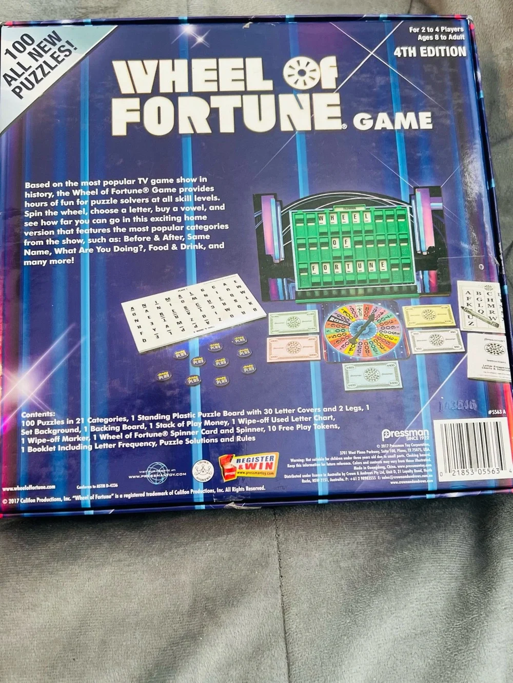 Wheel of Fortune Board Game - Colorful Game Box